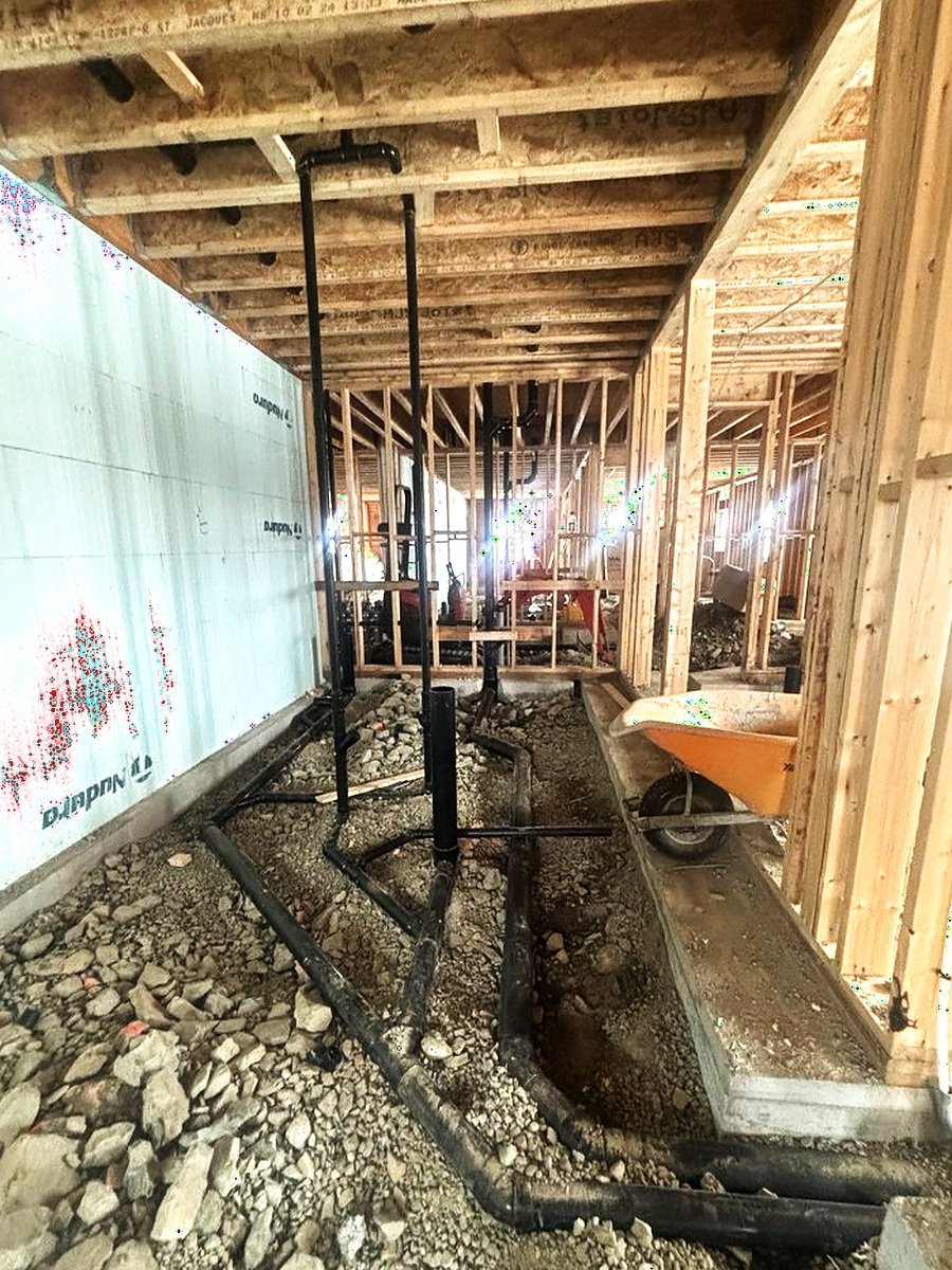 Basement drain rough-in