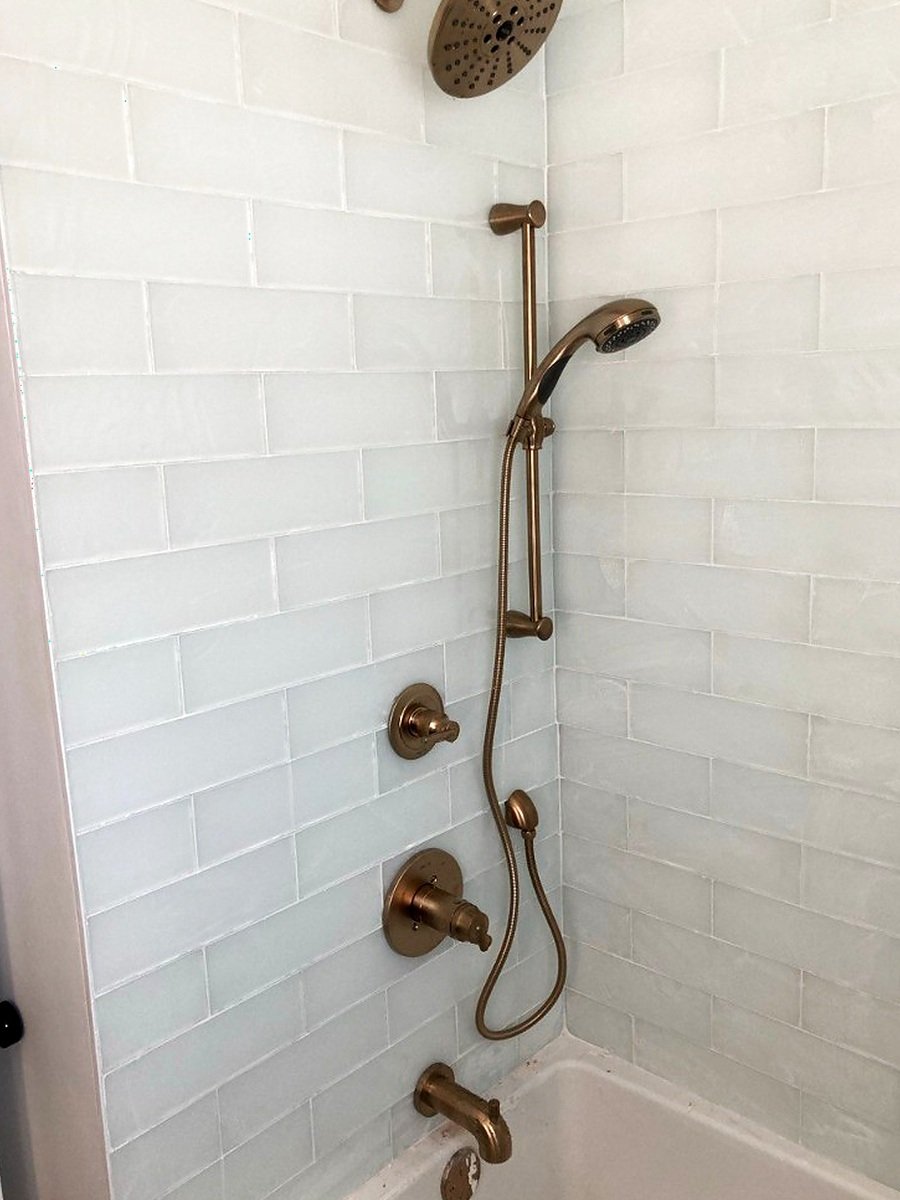 Brass tub & shower combo