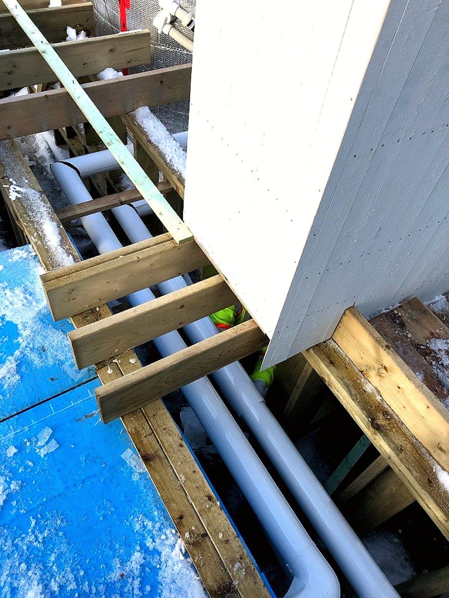 Under-deck pipe runs
