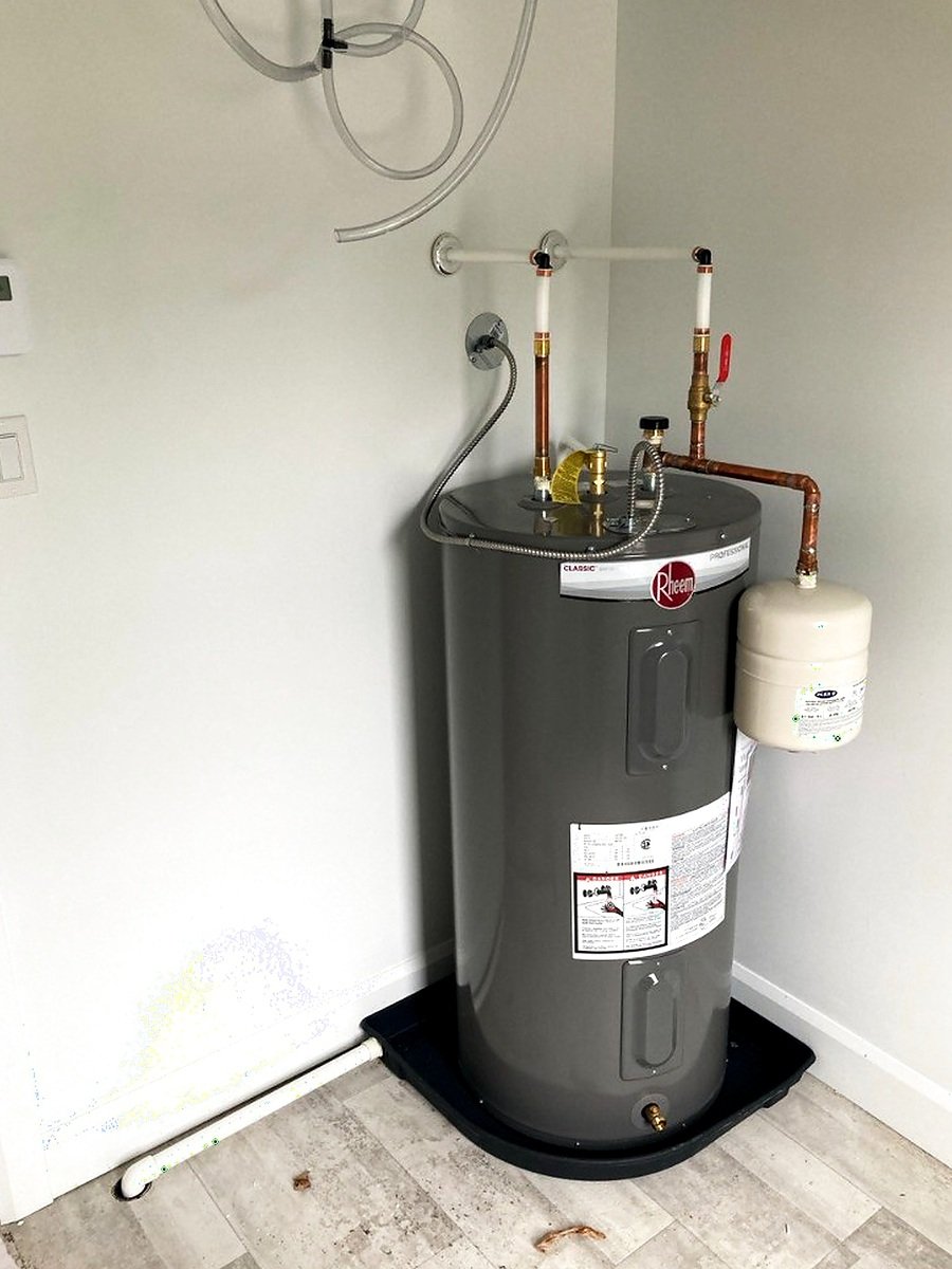Rheem hot water tank install