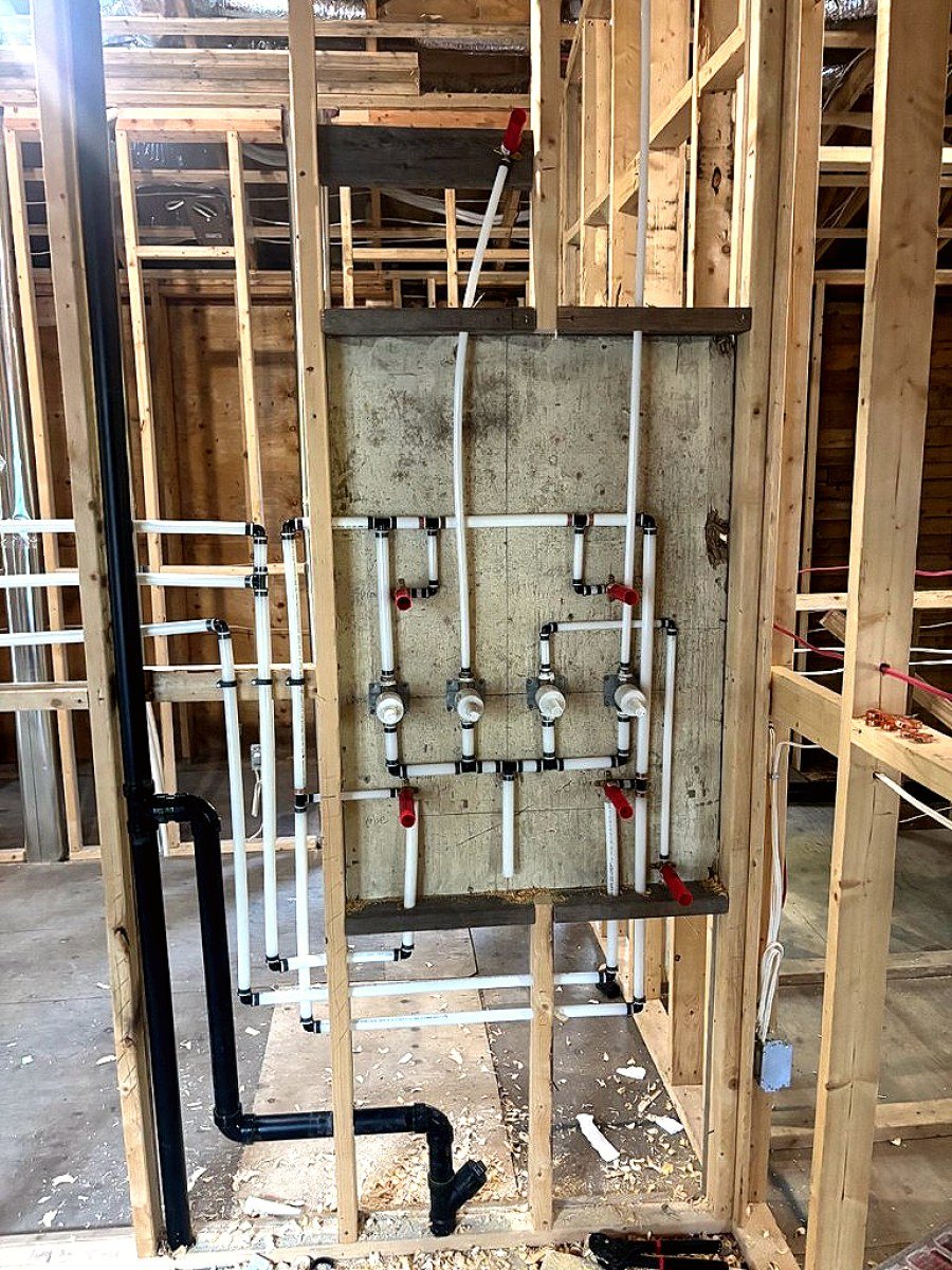 Custom shower rough-in